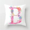 Flower 26 Letters Alphabet Decorative Cushion Cover Polyester Pillowcase Throw Pillow Cover Home Decor Fundas De Cojin 45X45Cm