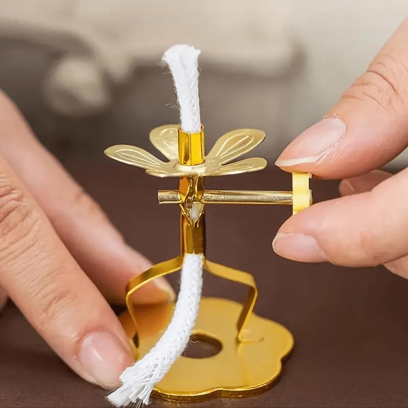 1pz Elegante Portacandele Dorato con Stoppino Regolabile - Candeliere Robusto, Decorazione da Tavolo per Casa, Ufficio, Matrimonio o Hotel