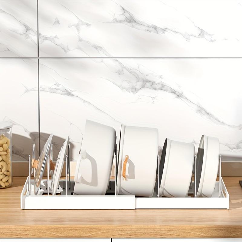 Modern Stainless Steel Kitchen Storage Cabinet - Expandable Pot and Pan Storage Space with Adjustable Dividers