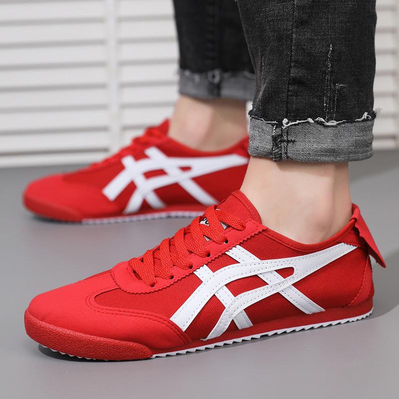 

Пара повседневных одинарных туфель для мужчин и женщин, одинаковые туфли для скейтбординга, легкие дышащие парусиновые туфли, белые туфли для студентов Doudou 36 красный