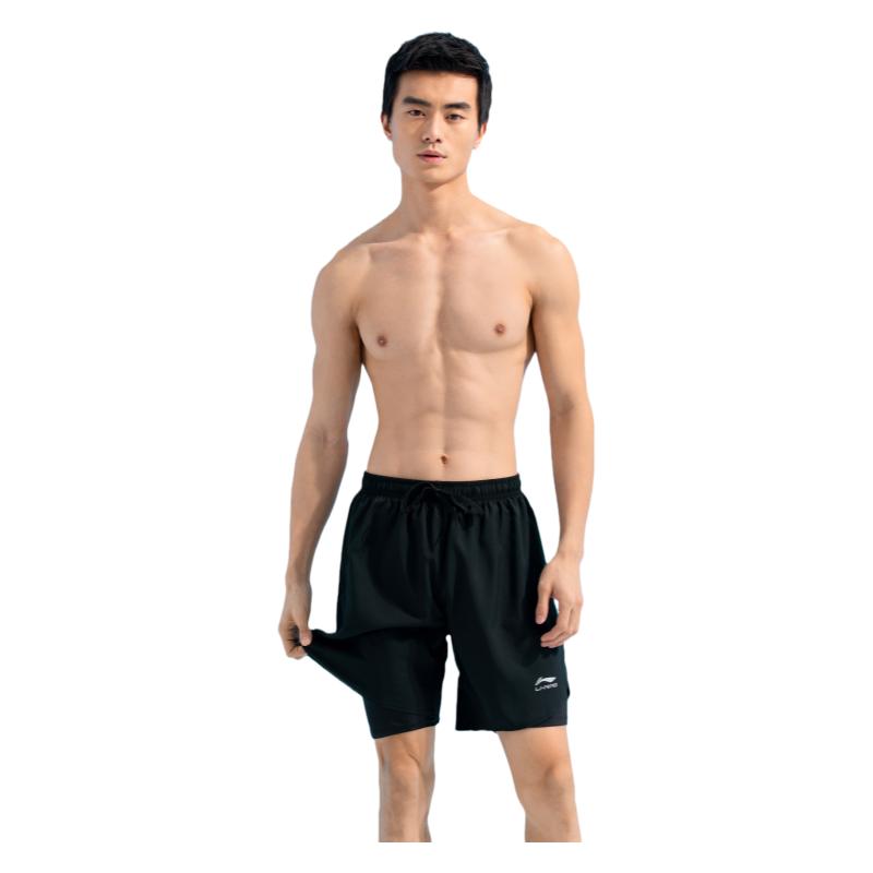 Li Ning Mens Swim Trunks Quick-Dry Large Size Square Swimwear Professional Hot Spring Swimming Full Set Equipment Men Swimwear 607+849