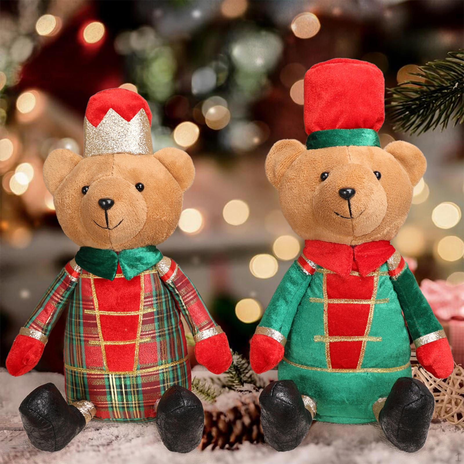 

Sitting Bear Decor Christmas Figurine for Children Cute Soft Creative Xmas Bears Sculpture Style B