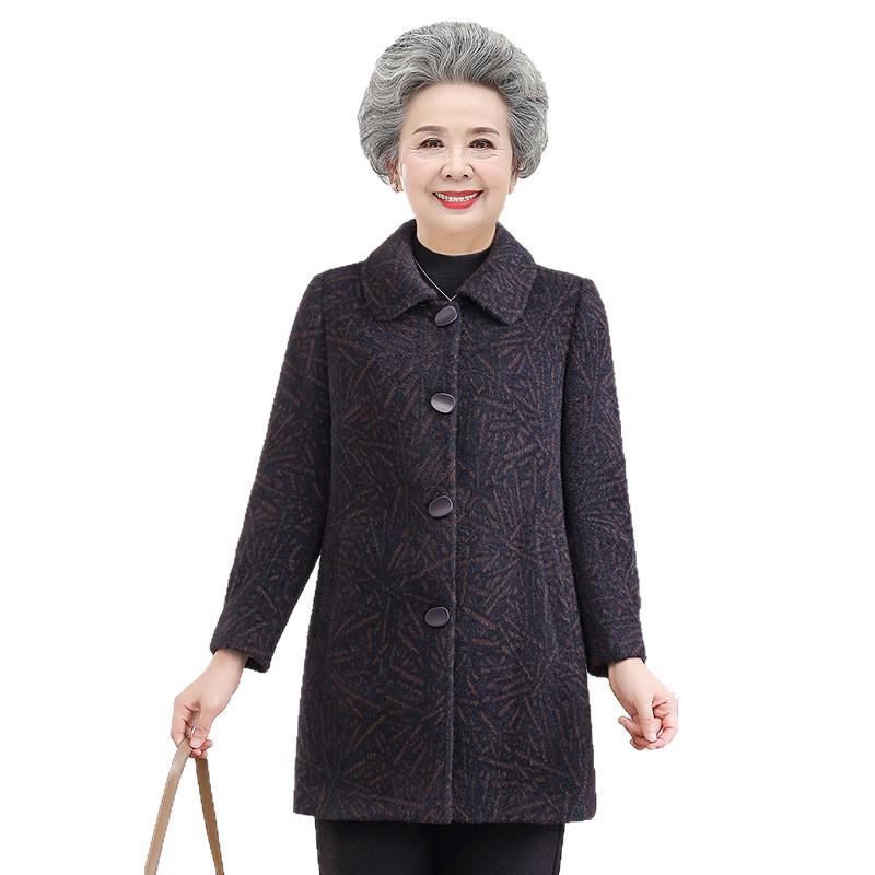 Mid-Length Imitation Mink Velvet Coat for Middle-Aged and Elderly Women - Winter Padded, Thick, Stylish for Grandma