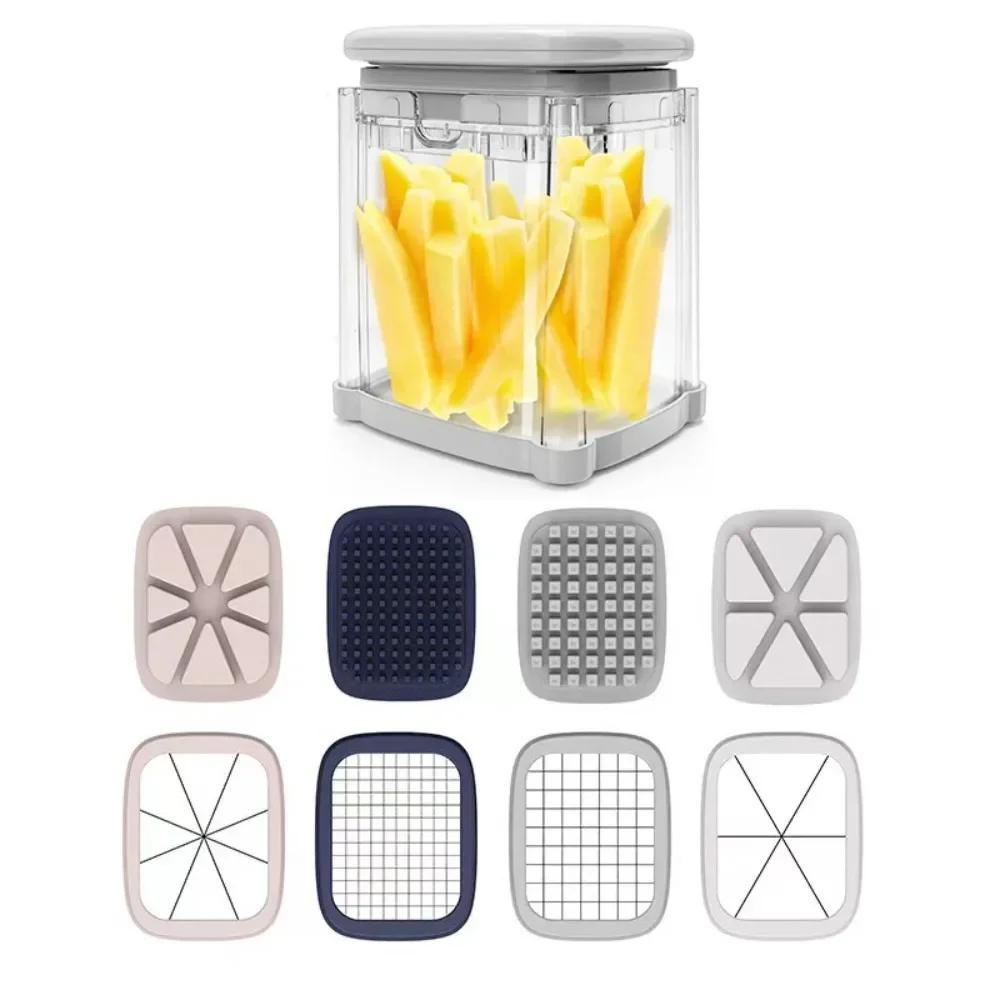 Kichen accessories food chopper with container.4 in 1 chopper vegetable cutter with french fry cutter,veggie chopper