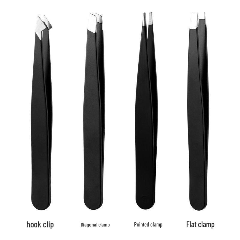 Stainless Steel Eyebrow & Beard Tweezers - Premium Plucking and Trimming Tool