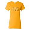 Iowa Hawkeyes Dot Script Women's T-Shirt - Gold