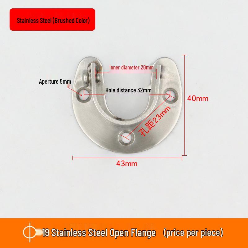 Ronggu Stainless Steel High Foot Flange Base for Clothes Rods, Towel Tubes, and Curtain Rods