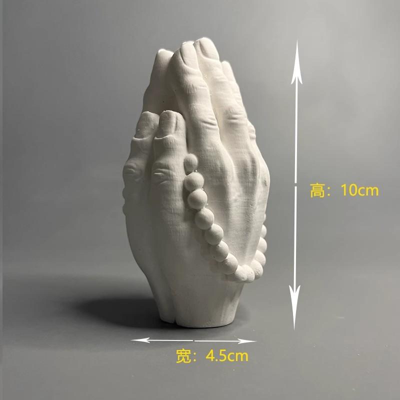 

Buddha Hand Plaster Sculpture, Tabletop Decoration with Micro Landscape, Zen Buddhism Style, Chinese светло-серый