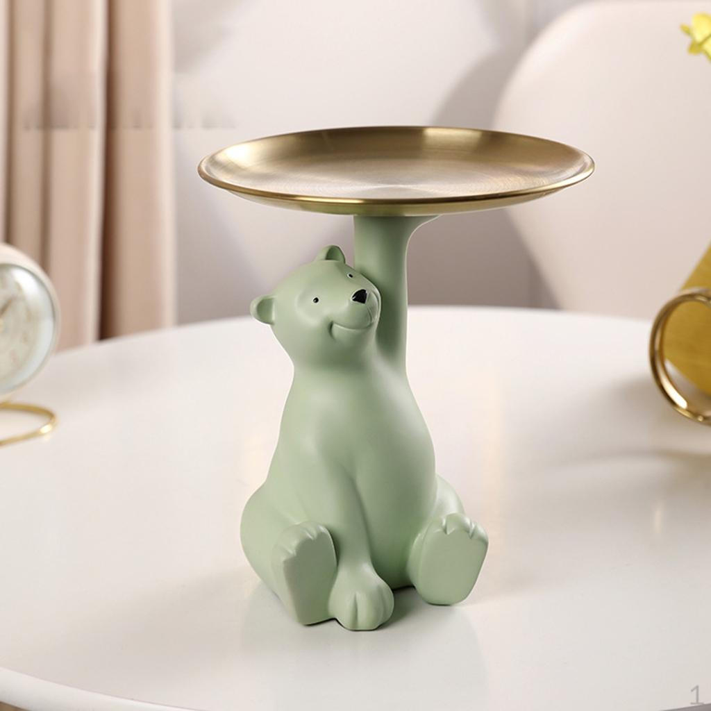 Bärenfigur Schmuckablage Dekorative Statue Skulpturen Ornament Tierskulptur Zuhause Tisch