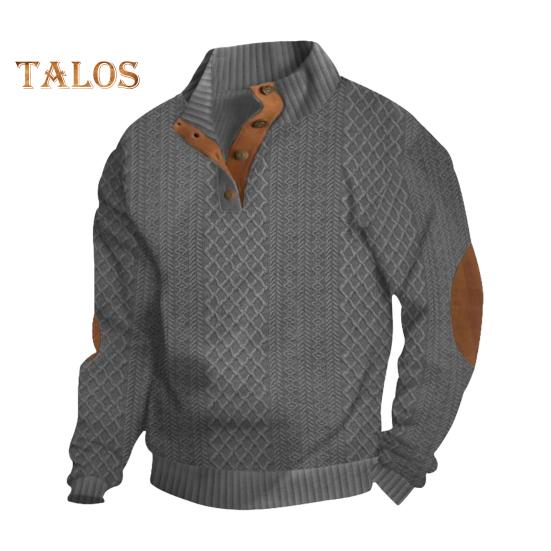 

Мужская толстовка с эластичными манжетами, воротником-стойкой, длинными рукавами, жаккардовая ткань в стиле пэчворк, свободная, с пуговицами контрастного цвета, повседневная одежда, школьный топ средней длины M