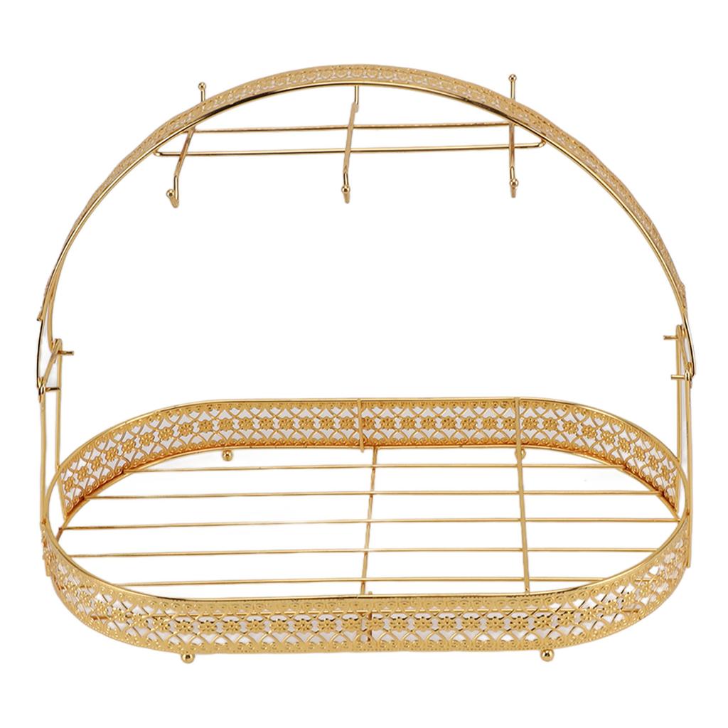 Mug Holder Stand Iron Coffee Cups Dishes Organizer Mug Drainer Storage Drying Rack with 6 Hooks for