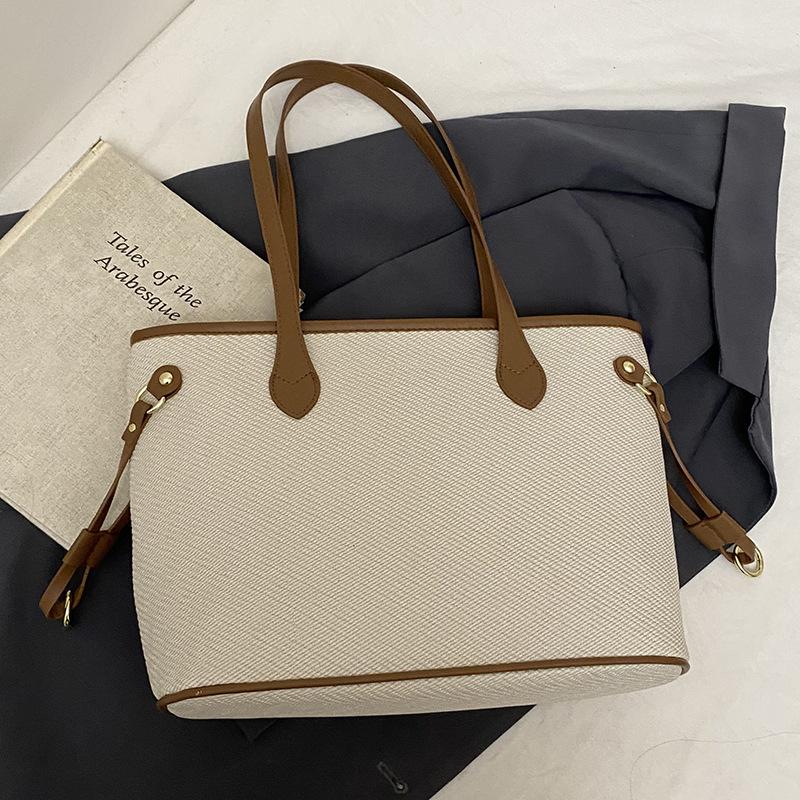 

Popular wholesale Korean version of simple and versatile commuter style large-capacity tote bag women s fashion high-end casual shoulder bag