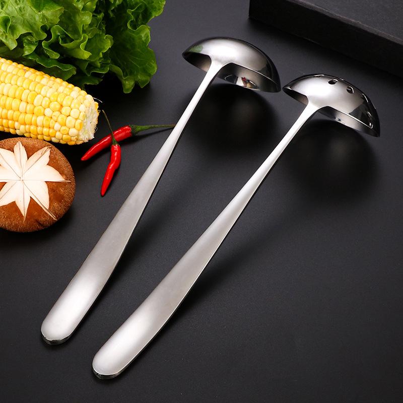 Stainless Steel Long-Handle Large Soup Spoon and Colander