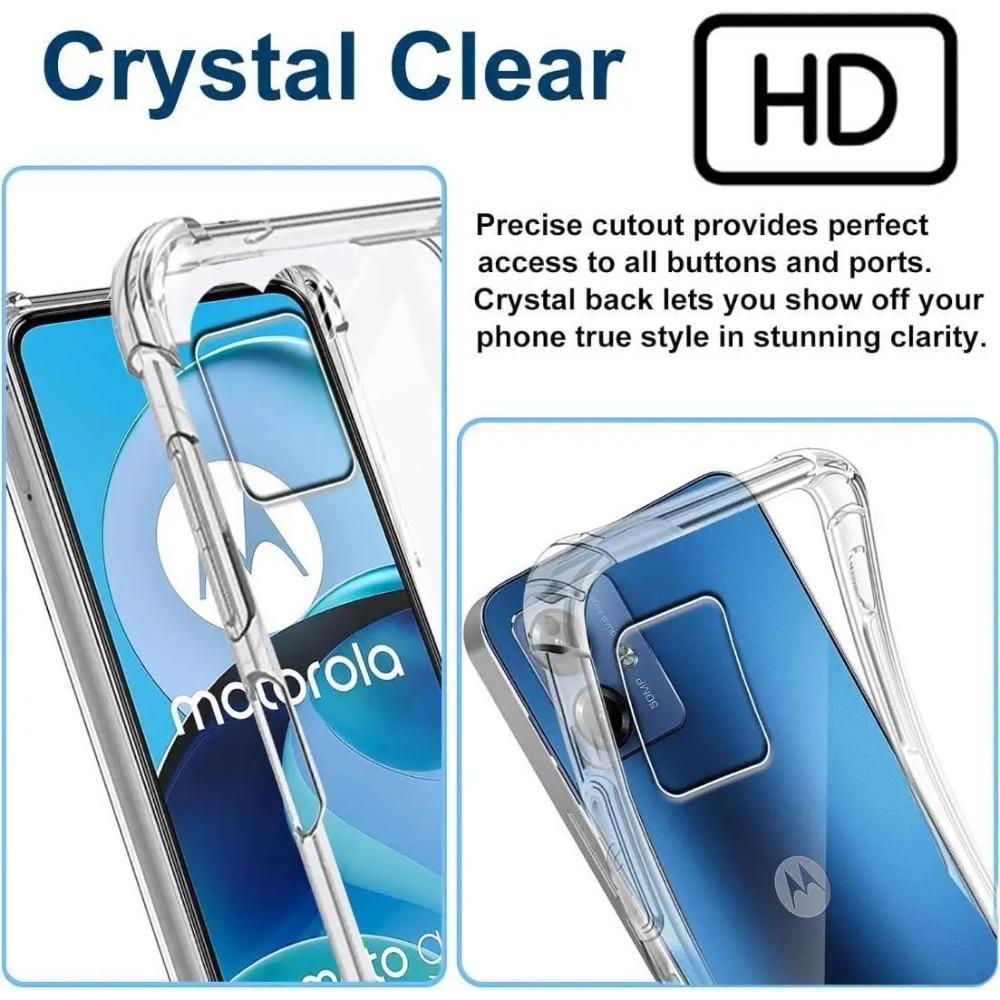 Etui z TPU odporne na wstrząsy Airbag do Motoroli Moto G04 G14 G24 Power G34 G54 G84 G13 G23 G53 G73 Ochronne ultracienkie przezroczyste etui o pełnej ochronie