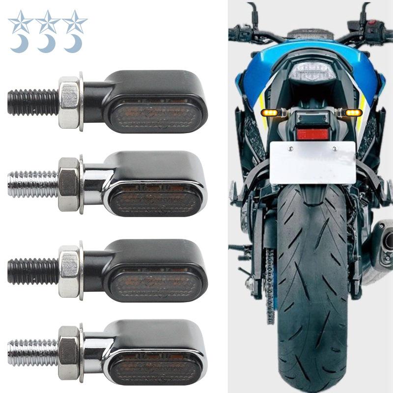 1pcs Off-Road Motorcycle Modified Led Mini Turn Signal 12V Electric Vehicle Turn Light Retro Metal Signal Indicator