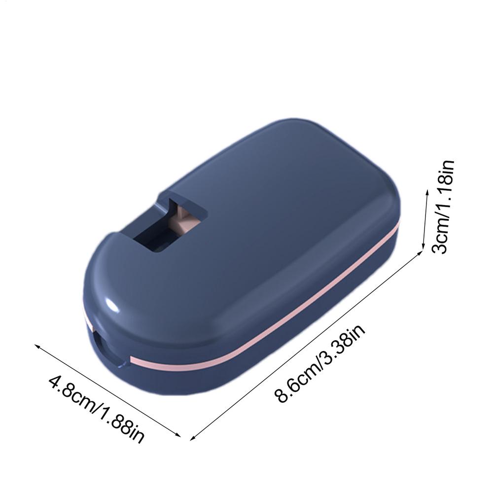 Pill Organizer With Pill Splitter Small Travel Daily Tablet Dispenser Portable Pill Crusher for Purse Pocket for Home Travel синий
