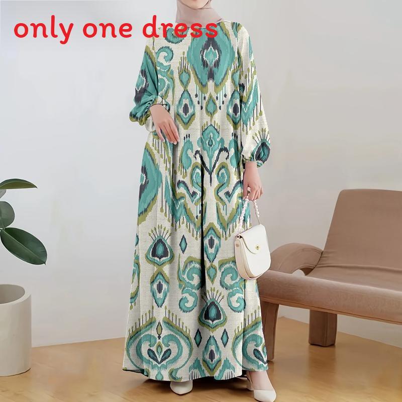 Ethnic Pattern Polyester Long Skirt With Wide Waist For Casual And Formal Wear
