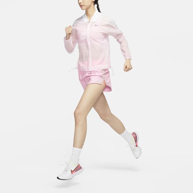 Nike Icon Clash Bunda na běhání s potiskem na zádech Dámská bunda Pěnově růžová CU3049-663