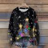 Long Sleeve Pullover Sweaters For Women O Neck Casual Cute Printing Knit Oversized Sweater