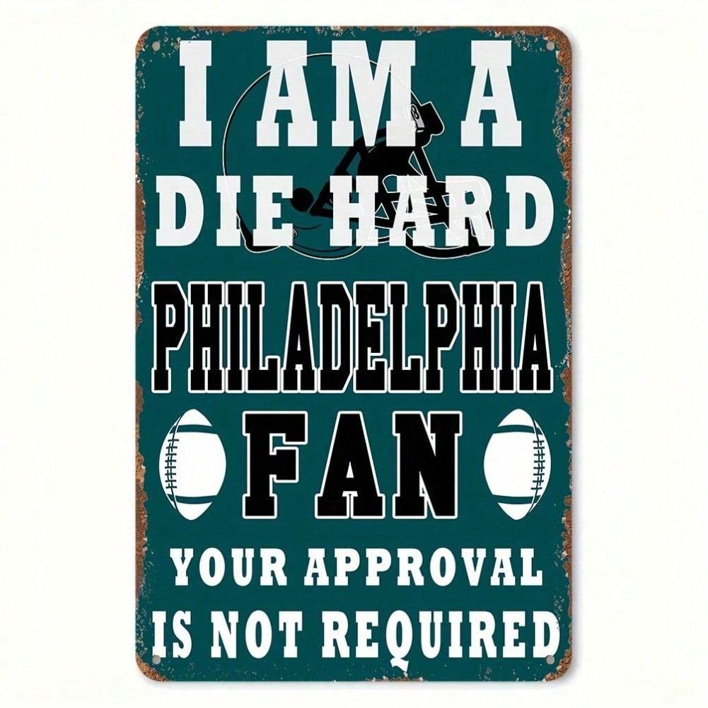 Philadelphia Eagles Vintage Metal Sign 8x12 Inch Football Team Decor Rustic Tin Art