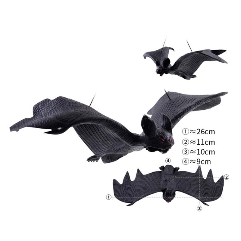 4Pcs Scary Realistic Bat Hanging Ornament Wall Hanging Decorations For Garden Window Display Halloween Celebration