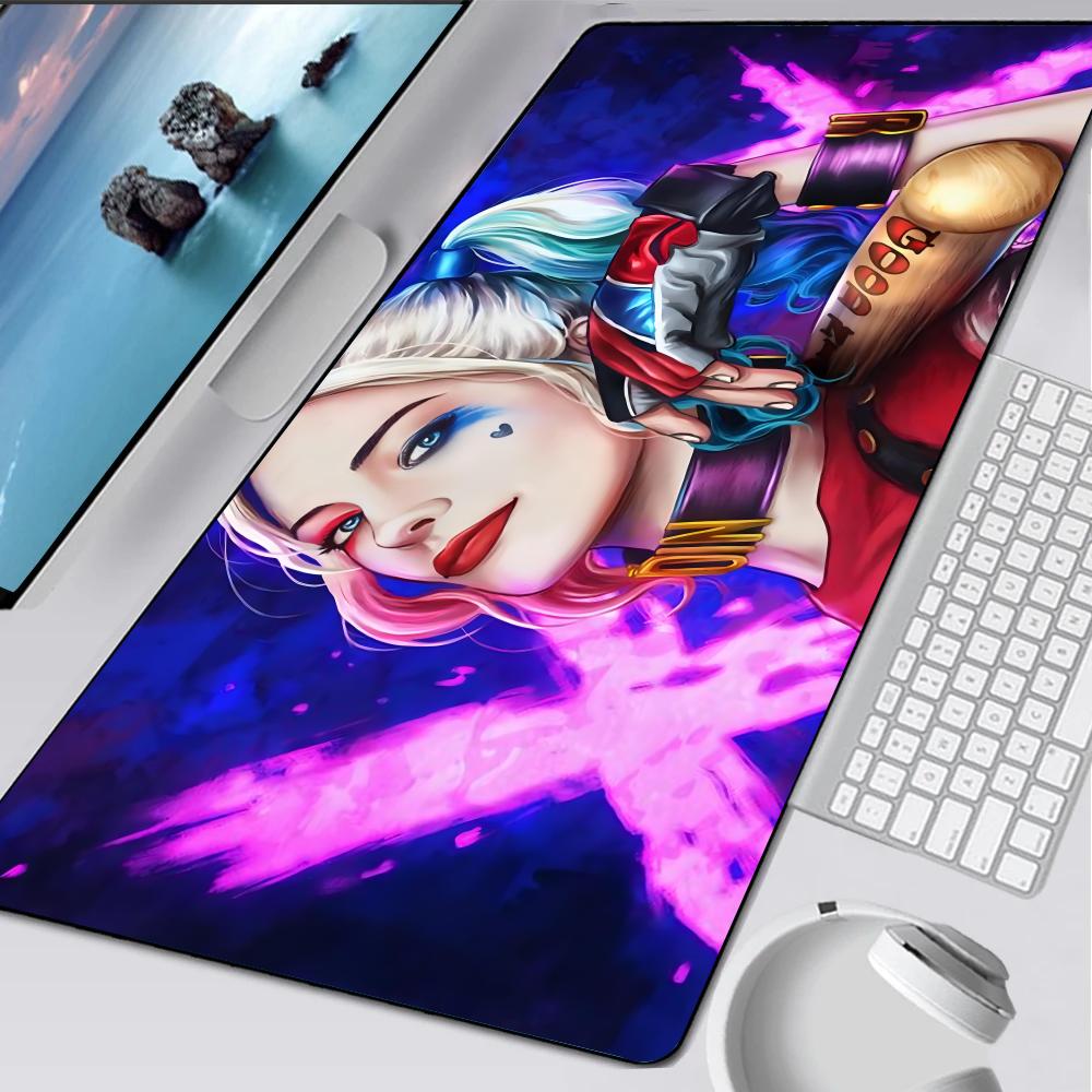 

H-Harley Q-Quinn Mouse Pad Rubber Mat Laptop Xxl Mousepad Notebook Gamer Computer Table Gaming Accessories 600x300x2mm
