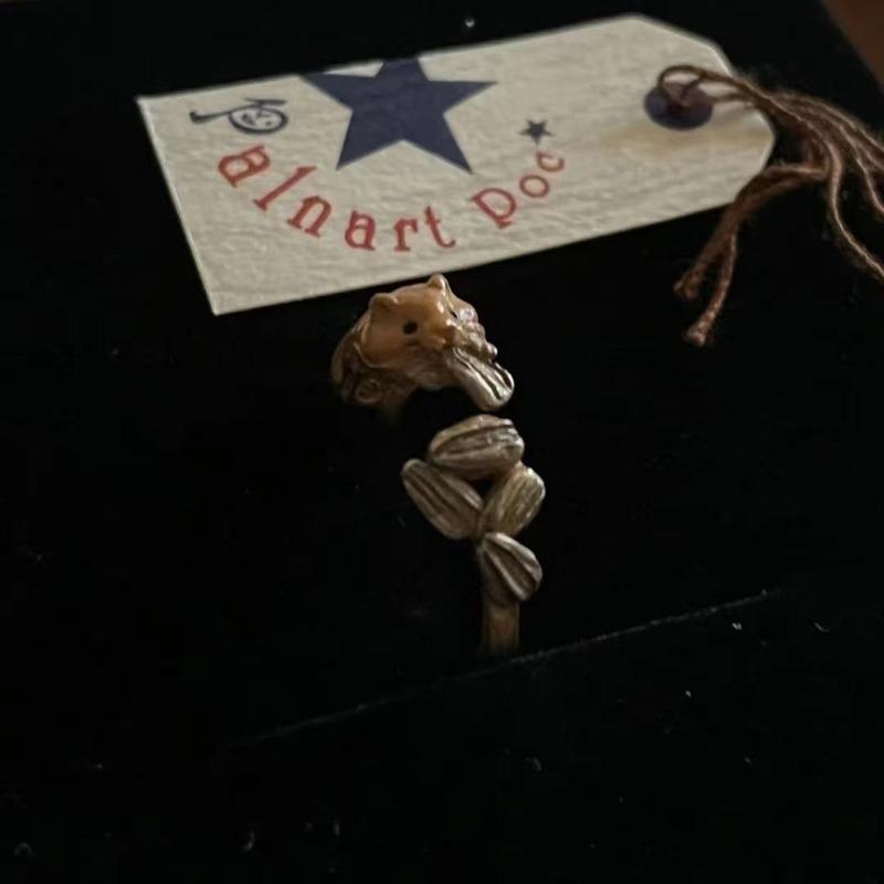 Little Hamster Eating Melon Seeds and Children's Fun Cute Ring Sunflower Seeds Cute Adjustable Ring Popular Accessories