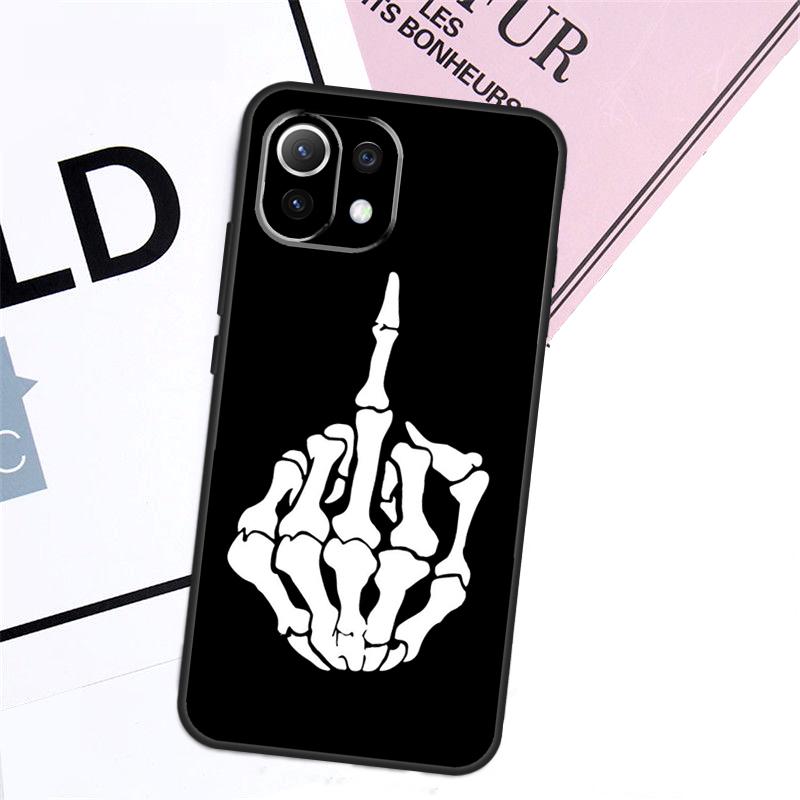 Skeleton Middle Finger Case For Xiaomi 13T Pro 14 11T 12T 12 13 Lite POCO F5 X3 X4 X5 X6 Pro F3 M5s M6 Pro Cover