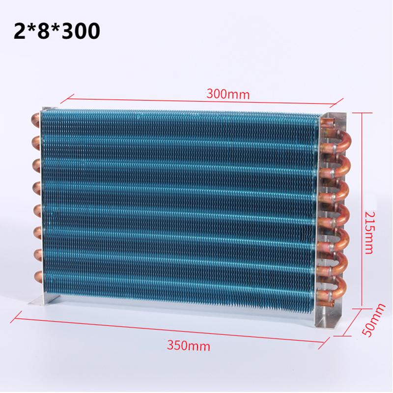Small Condenser Without Shell Radiator Heat Refrigeration Machine Heat Copper Tube Aluminum Fin 2*8*300 3*6*255