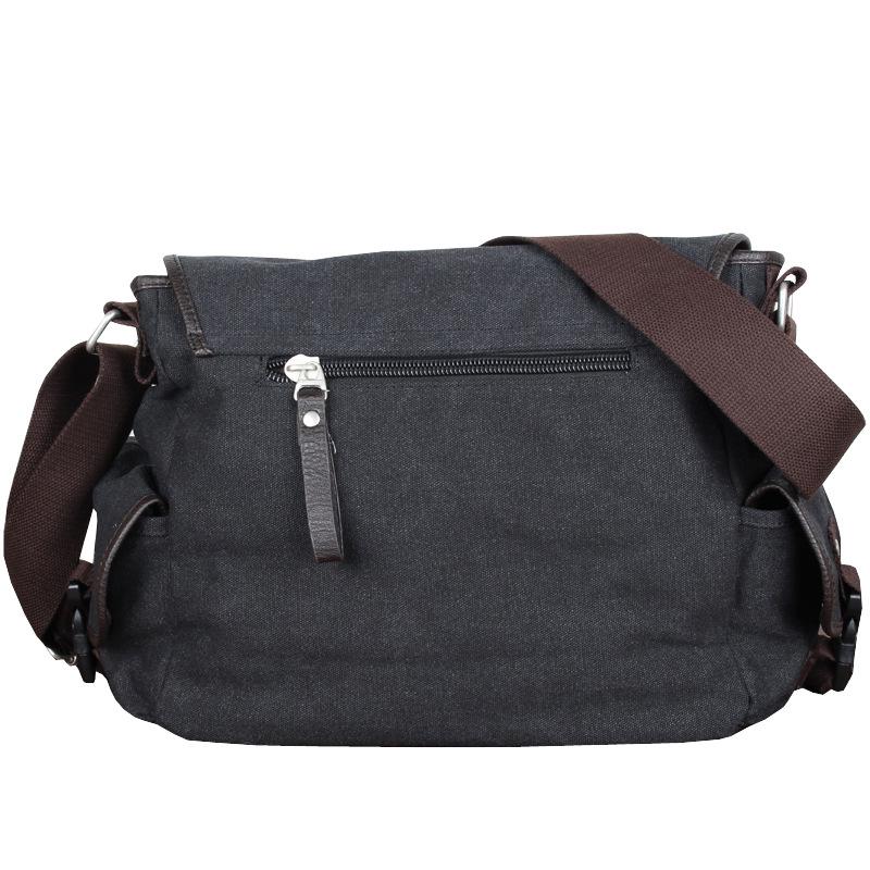 Herren Canvas Umhängetasche: Trendiger Lässiger Horizontaler Stil Schulter-Buchrucksack