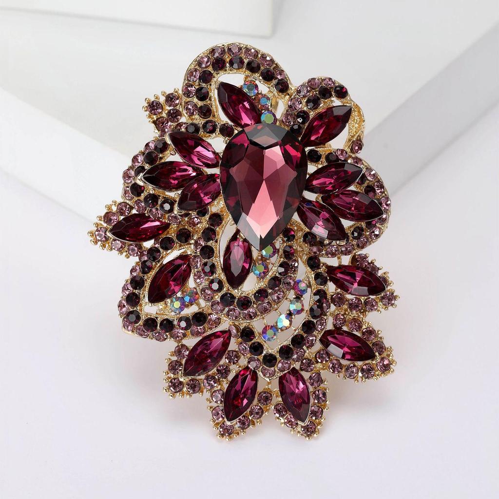 Rhinestone Brooch Pins for Women Shiny Boutique Decoration Badges Party Banquet Dress Gift