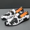 Luxury New Designer Black White Mixed Tassels Loafter Leather Shoes For Men Casual Wedding Formal Dress Footwear Zapatos Hombre