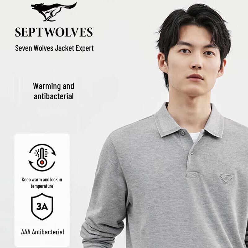 SEPTWOLVES Men s Long Sleeve Polo T-Shirt XXXL