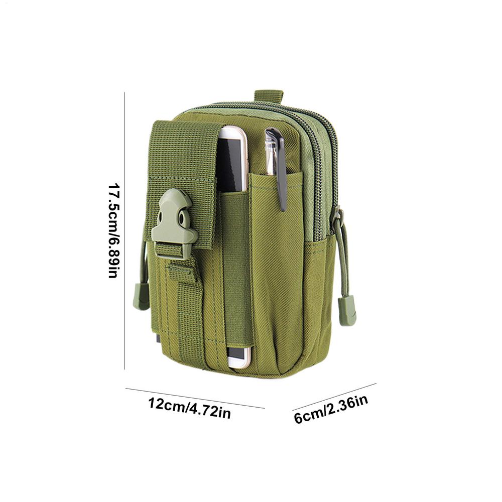 

Outdoor Waist Belt Bag Phone Case Large Capacity Oxford Phone Case Wallet Pouch with Belt Gadget Pocket for Smartphone Tools зелений