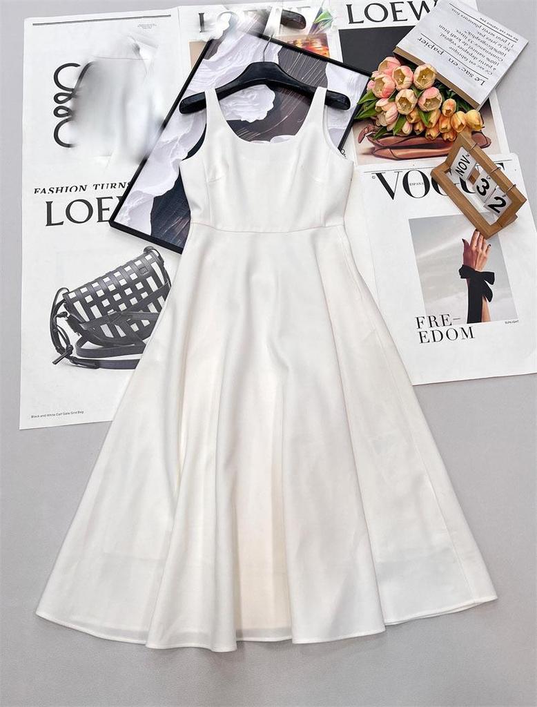 Early Spring U-neck Slim-fit Waistband Vest Dress - Simple Classic Casual Style