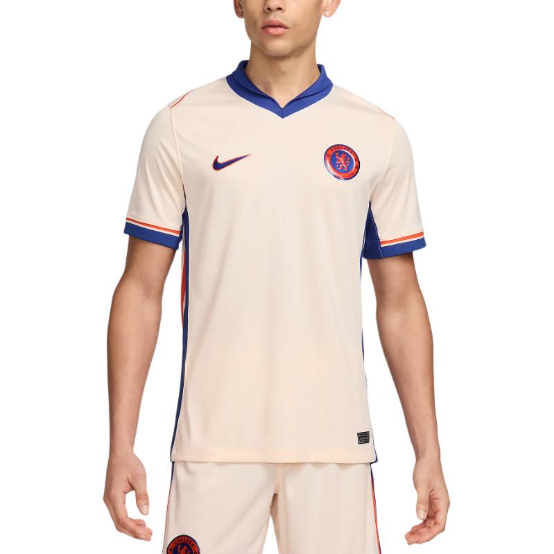 Nike Chelsea FC SS24 Dri-FIT Series Logo V-Neck Away Short Sleeve Football Shirt Men Tops Orange Blue FN8786839