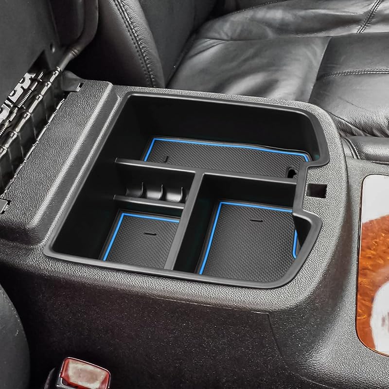 Center Console Organizer Compatible With 2007-2014 Chevy Silverado GMC Sierra Avalanche Tahoe Suburban Yukon Yukon XL Accessories, Floor Mounted