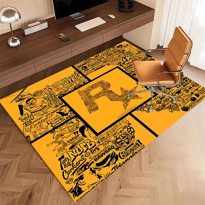 1pc Rockstar Energy Print Area Rug - Soft, Washable Non-Slip Indoor Mat, Living Room, Home Office Decorative Rug,Office Decorative