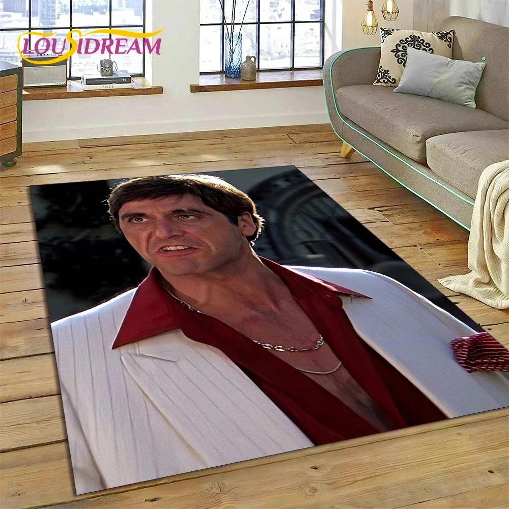 Scarface Tony 3D Printing Movie Carpet Rug for Bedroom Living Room Home Sofa Decoration,Children Game Large Decor Floor Mat Gift
