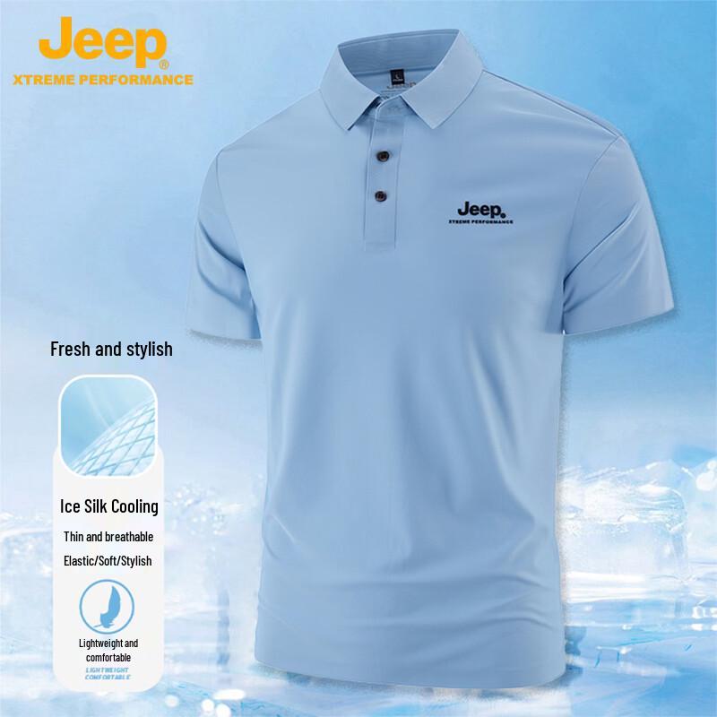 

JEEP Men s Ice Silk Quick-Dry Polo Shirt XL