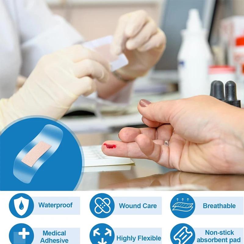 100pcs Waterproof Breathable Adhesive Bandages DressingsMulti-Scenario Use for Bathing, Swimming, and Outdoor Activities