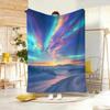Dreamy Aurora Boreal Throw Lightweight  Flannel Blanket Soft Skin-Friendly For Summer Cooling