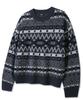 TRILLION Vintage Fair Isle Jacquard Crewneck Knit_Navy