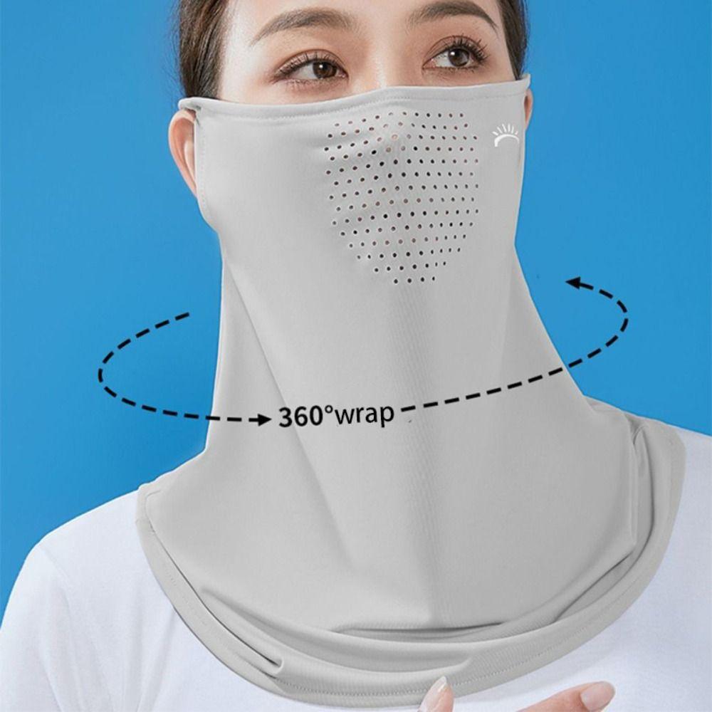 Solid Color Face Cover Summer Face Scarves Sunscreen Face Scarf Breathable Neck Wrap Cover  Outdoor