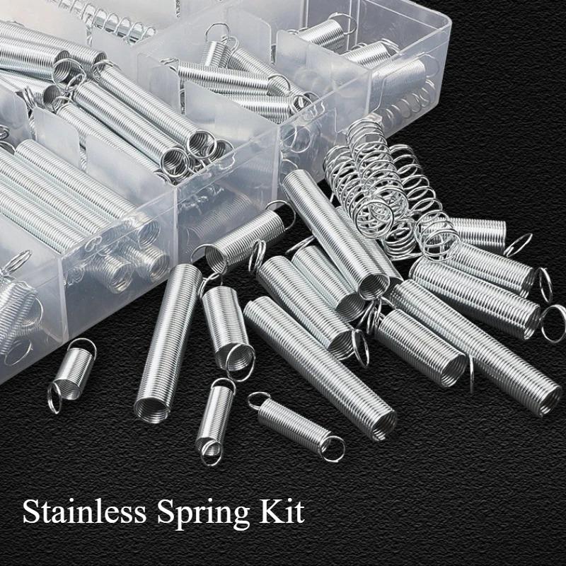 200/300PCS Springs and Springs Assortment Compression Spring Assortment Sets Plastic Boxed Set Hardware Stainless Steel Spring 200PCS Set