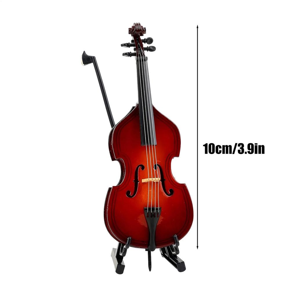 Miniature Cellos Model Wooden Miniature Musical Instrument Figurines With Bracket Mini Musical Instrument Cellos Sculpture Gift