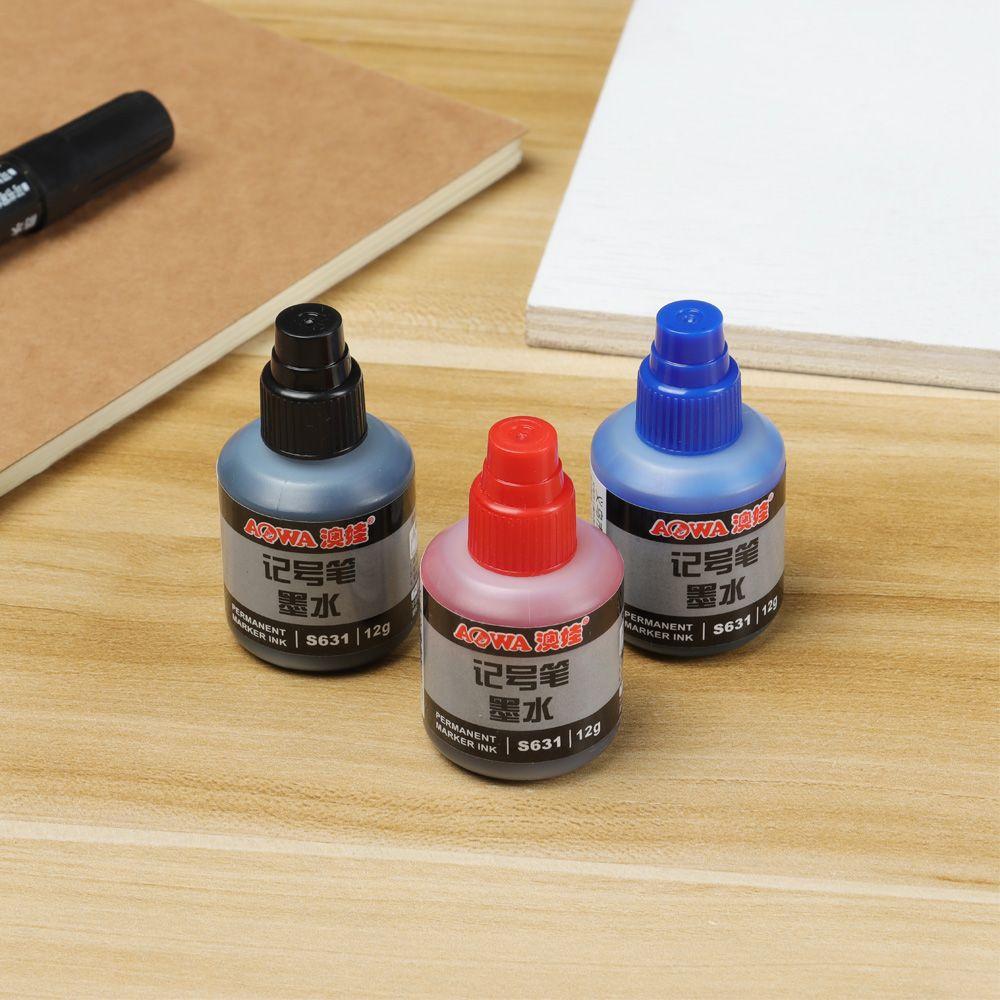 12ml Wodoodporny Natychmiast Schnący Marker do Graffiti z Tuszem Olejowym Wkład do Markerów Czarny Czerwony i Niebieski Opcjonalnie