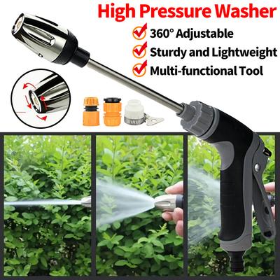 Pistolet à eau haute pression portable avec pulvérisateur rotatif à 360°, buse de pistolet à eau portable pour lavage de voiture, arrosage des plantes, jardin