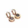 Exquisite Russian 585 Purple Gold Roman Digital Earrings, Black Korean Fashion Rose Gold Plated Color Gold Ear Buckles