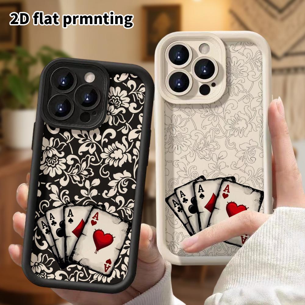 Phone Case: 2D flat design suitable for iPhone 18 17 16 15 14 13 Pro protective case, unisex, red heart, Christmas and Halloween gift